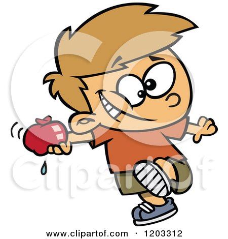 Cartoon of a Mischievous White Boy Throwing Water Balloons - Royalty Free Vector Clipart by ...