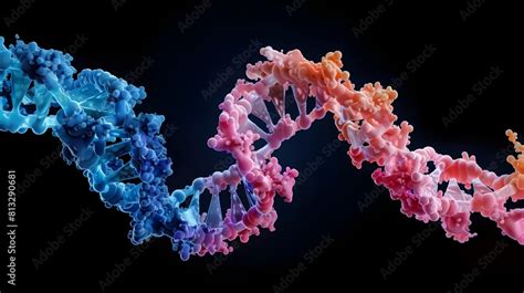 Visualization of DNA double helix mutation, genetic engineering future science mutations and ...