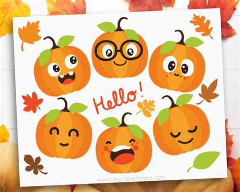 Cute Pumpkins - Premium Vector Scrapbook Clip Art by MyClipArtStore