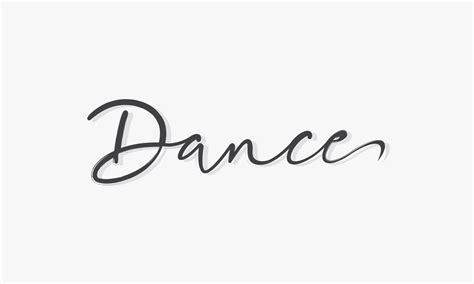 Dance word handwritten with shadow design vector. 4702684 Vector Art at ...