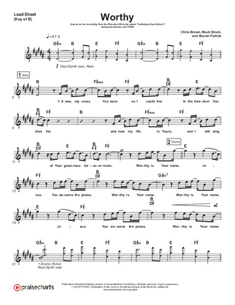 Worthy Sheet Music PDF (Elevation Worship) - PraiseCharts