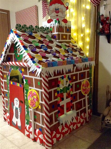 Life size gingerbread house | Gingerbread christmas decor, Gingerbread house decorations, Office ...