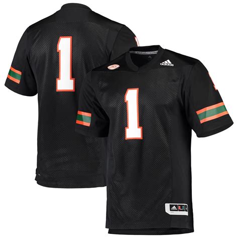 Men's adidas Black Miami Hurricanes Team Premier Football Jersey