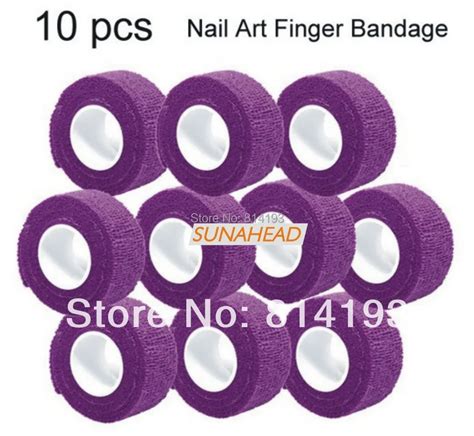 2018 10 PCS ROLL TAPE FLEX WRAP FINGER BANDAGE NAIL ART SALON CARE TOOLS SET PURPLE,HB Bandage ...