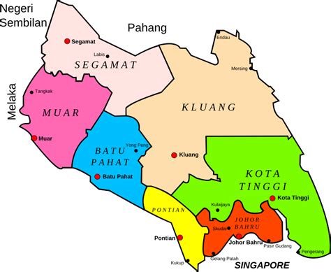 Map of Johor, Malaysia - Openclipart