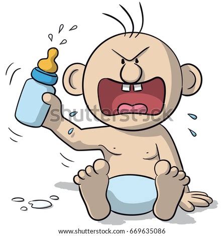 Cute Cartoon Baby Crying Baby Shadow Stock Vector 52854440 - Shutterstock