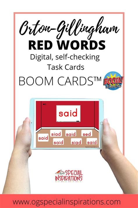 RED WORDS/SIGHT WORDS Set 1 | Digital Resource | Boom Cards™ | Red words, Sight words, Digital ...