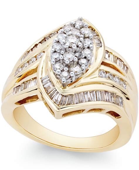 Lyst - Macy'S Diamond Cocktail Ring (1 Ct. T.w.) In 14k Gold in Metallic