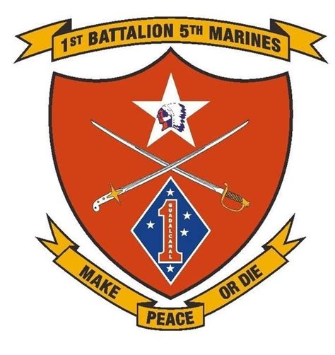 1st Battalion 5th Marine Regiment Vinyl Decal Sticker Military Armed ...