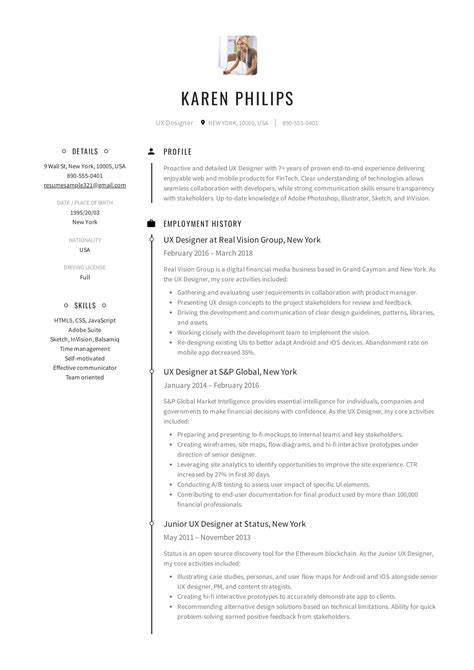 12 UX Designer Resume Sample (s) | Resumeviking.com | 2019 Designs