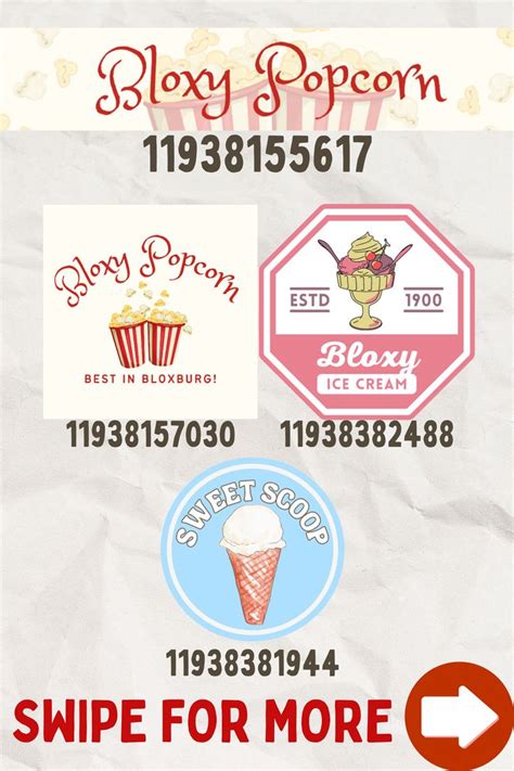 Bloxburg Food Stall Decals - Popcorn and Ice Cream