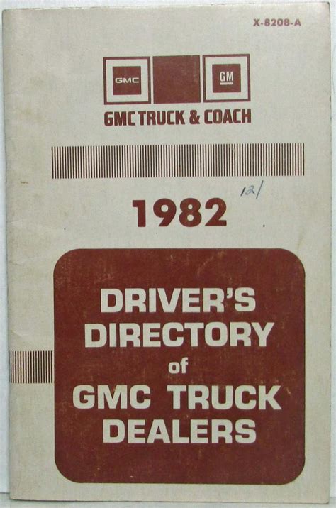 1982 GMC Truck Dealers Drivers Directory US/Canada