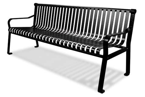 Commercial Steel Outdoor Bench with Straight Back | Belson Outdoors®