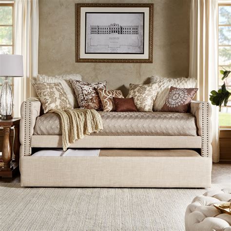 Homelegance Daybeds Traditional Beige Linen Upholstered Daybed with ...