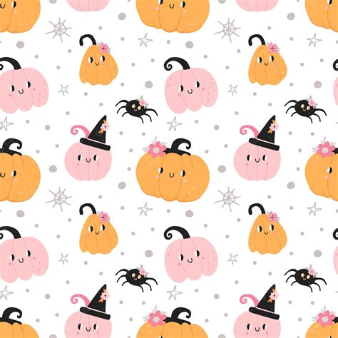 Download Pink Halloween Pumpkin Pattern Wallpaper | Wallpapers.com