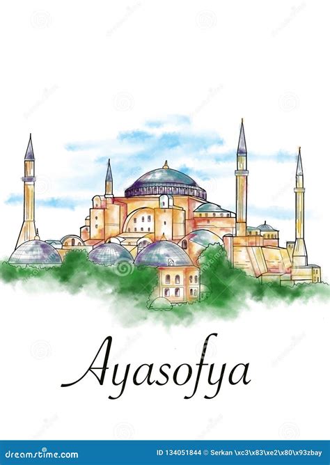 The Hagia Sophia - Ayasofya Museum Turkey Istanbul Illustration and ...