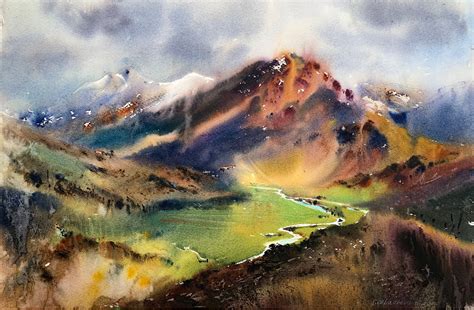 Mountains in autumn Painting Original Watercolor artwork | Etsy | Autumn painting, Original ...