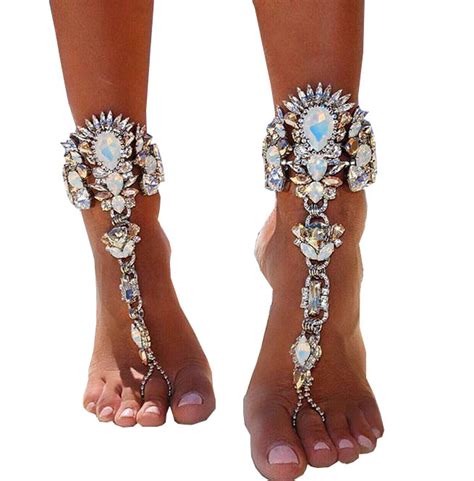 Summer Female Sexy Leg Chain Boho Crystal Anklet 140629