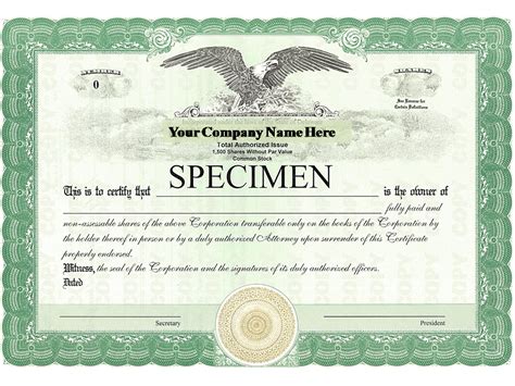 Corporate Share Certificate Template – Atlanticcityaquarium.com