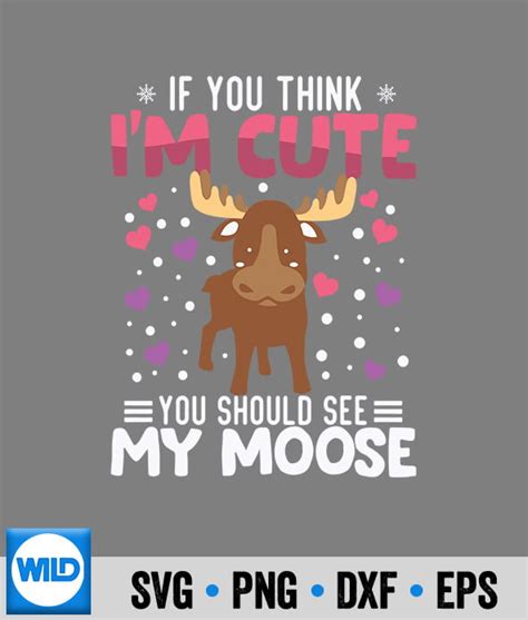 Valentines Day SVG, Moose Heart Valentines Day Animal For SVG - WildSvg