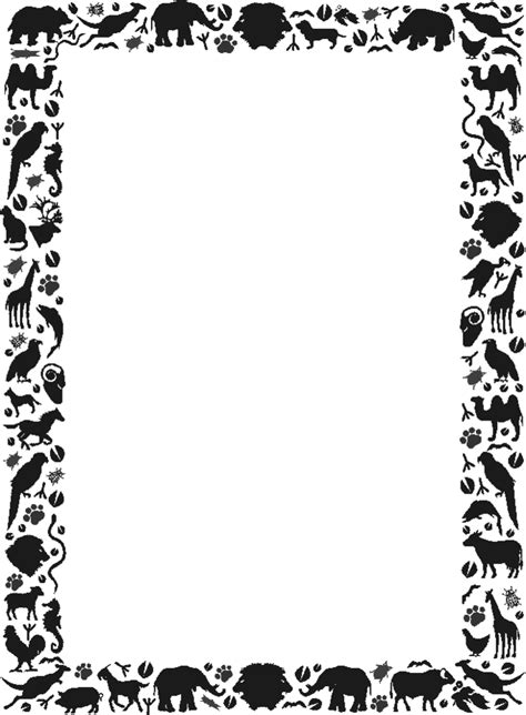 animal print page border - Clip Art Library