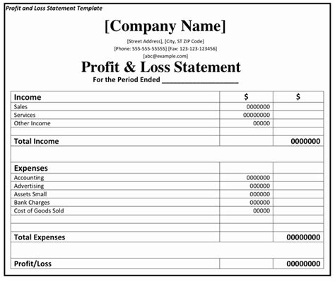 30 Loss and Profit forms | Example Document Template