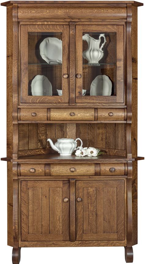 Hampton 2-Door Corner Hutch | Amish Hardwood Corner Hutch