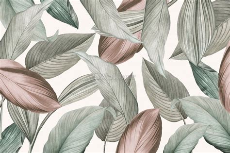 Vintage Leaf Wallpaper Wallpaper Mural | Computer wallpaper desktop wallpapers, Aesthetic ...