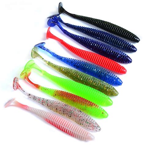 2020 Soft Jelly Lure Drop Shot Shad Fishing Tackle Bait Jig Paddle Tail Sinking Soft Silicone ...