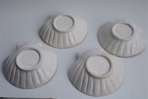 80s 90s vintage Fitz Floyd Coquille scallop shell soap dish bowls w ...