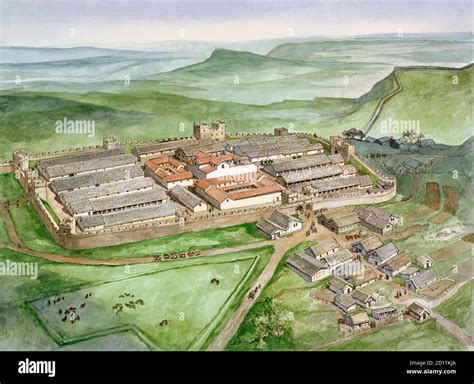 Hadrians wall reconstruction hi-res stock photography and images - Alamy