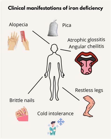 What are some clinical manifestations associated with iron deficiency ...