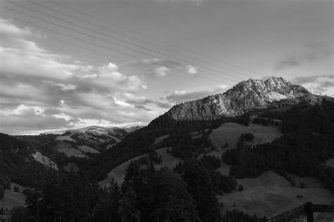 Free Images : landscape, nature, snow, cloud, black and white, sky, hill, mountain range ...