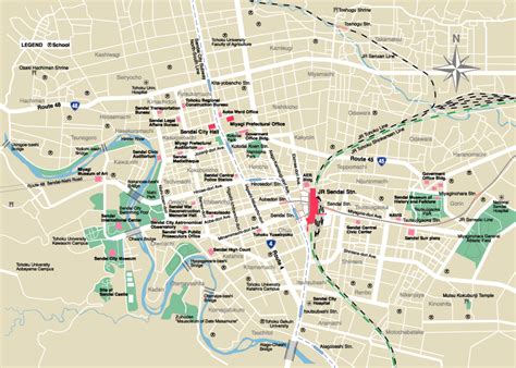 Sendai Tourist Map - Sendai • mappery