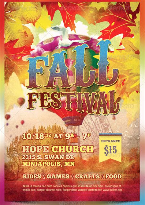 Fall Festival Church Flyer, CD and Ticket Template | GraphicMule