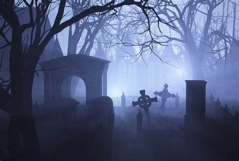 Halloween Graveyard Backdrop - Mybackdrop.co.uk