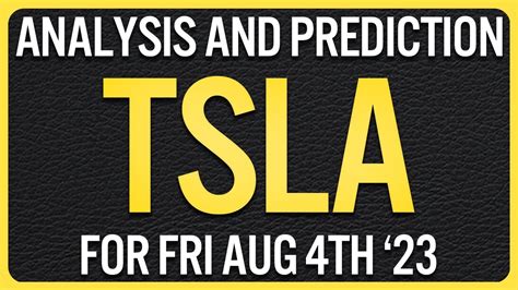 TSLA Stock Price Analysis - Tesla Stock Price Prediction for Tomorrow Friday August 4th - YouTube