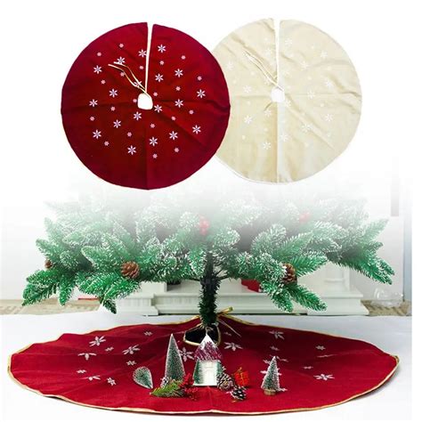 New Christmas Tree Skirts 120cm Printed Christmas Tree Skirt Christmas Tree Bottom Decoration ...