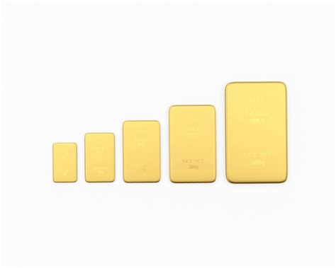 Premium Photo | Row of gold bars by size