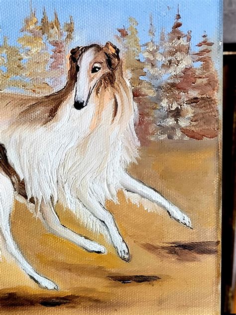 Borzoioriginal oil painting. Pet memorial. Borzoi Art. Borzoi | Etsy