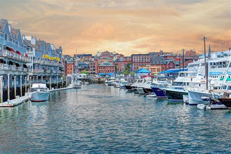 South Portland Harbor Maine Sunset Photograph by Joe Granita