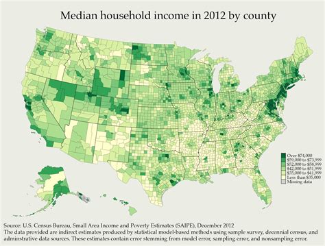 Median household income by county - Vivid Maps