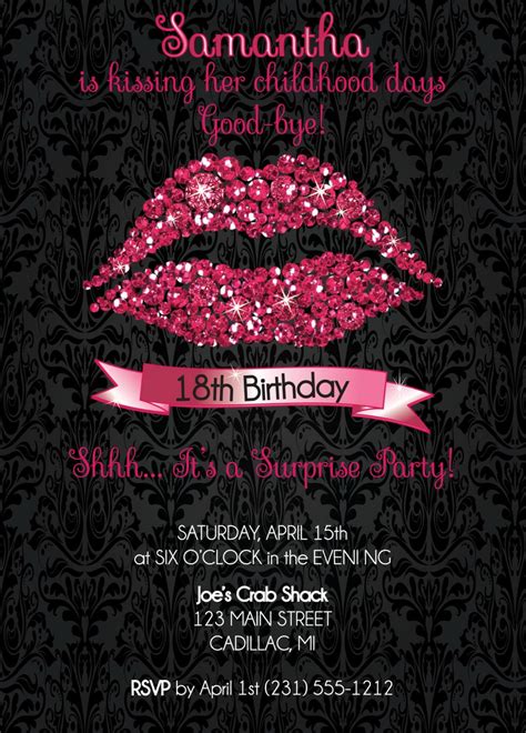 18th Birthday Invitation 18th Birthday Party Invitation Hot