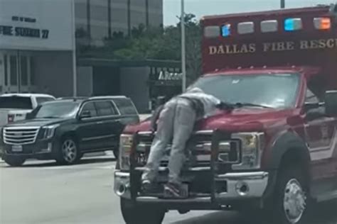 Watch: Man Blocks, Climbs on Dallas Fire-Rescue Ambulance - JEMS: EMS ...