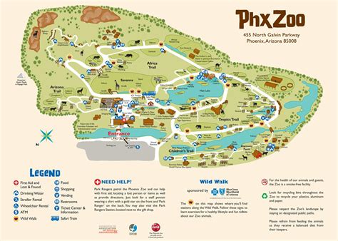 Phoenix Zoo map - Map of Phoenix Zoo (Arizona - USA)