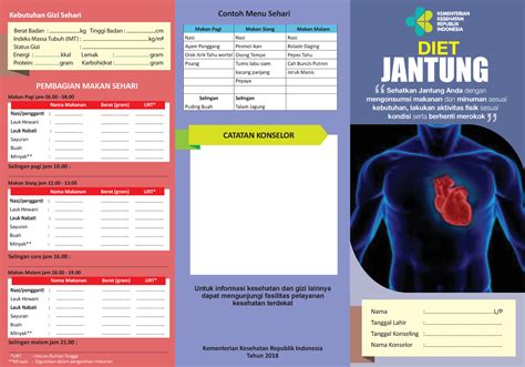 9. DIET Jantung - Leaflet Diet Kemenkes - JANTUNG Contoh Menu Sehari ...