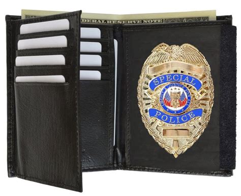 GOLD SPECIAL POLICE BADGE and WITH LEATHER WALLET Badge Holder SET #Unbranded | Police badge ...