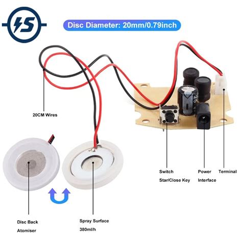 20mm 113khz Ultrasonic Humidifier Mist Maker Usb Ceramic Atomizer Transducer Humidified Plate ...