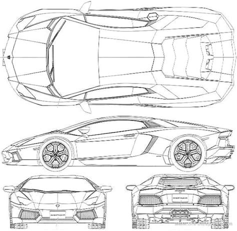 Car Lamborghini Aventador Blueprint