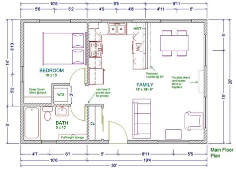 20x30 Cabin Floor Plans - Houses Plans - Designs